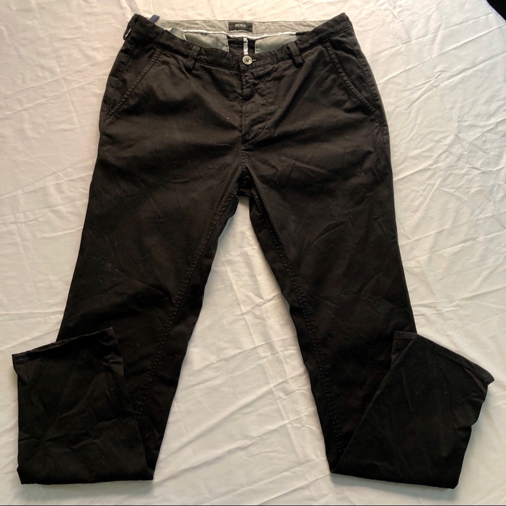 👑 Hugo Boss stretch fit black trousers ❤️